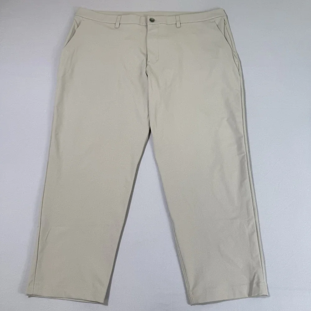Lululemon Commission Pants Mens 40x28 5 Pocket Chino Beige Performance Stretch